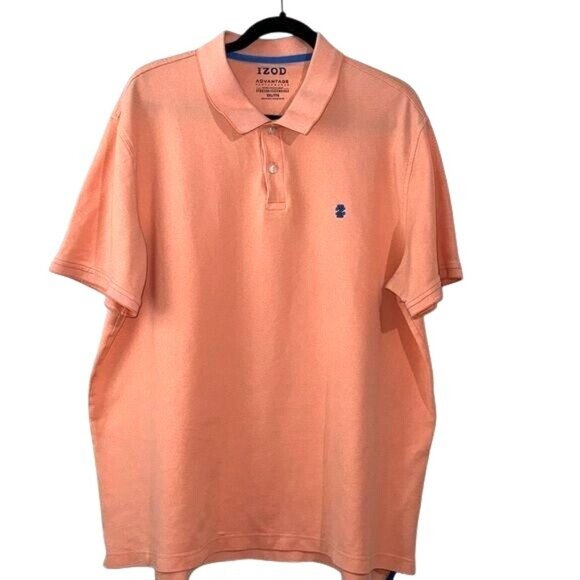 Izod Advantage Performance XXL Peach Polo Shirt Natural Stretch Cotton/Poly Blen - Picture 1 of 8